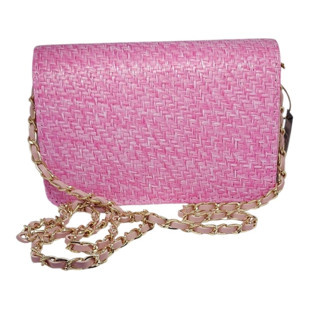 Bebe Pink Crossbody/Shoulder Purse Bag With Gold Chain Strap  NWT Retail $79.00 - Picture 2 of 7